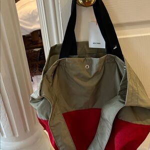 Jack  Spade Red and Olive Tote. New with straps